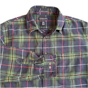 Vtg Lands End Portuguese Flannel Collared Button Down‎ Shirt Men’s L 16-16.5